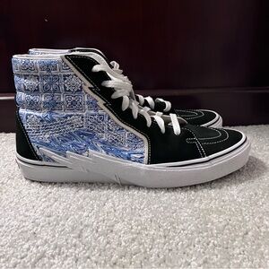 Vans Sk8 High-Top Sneakers with Blue and Black Design